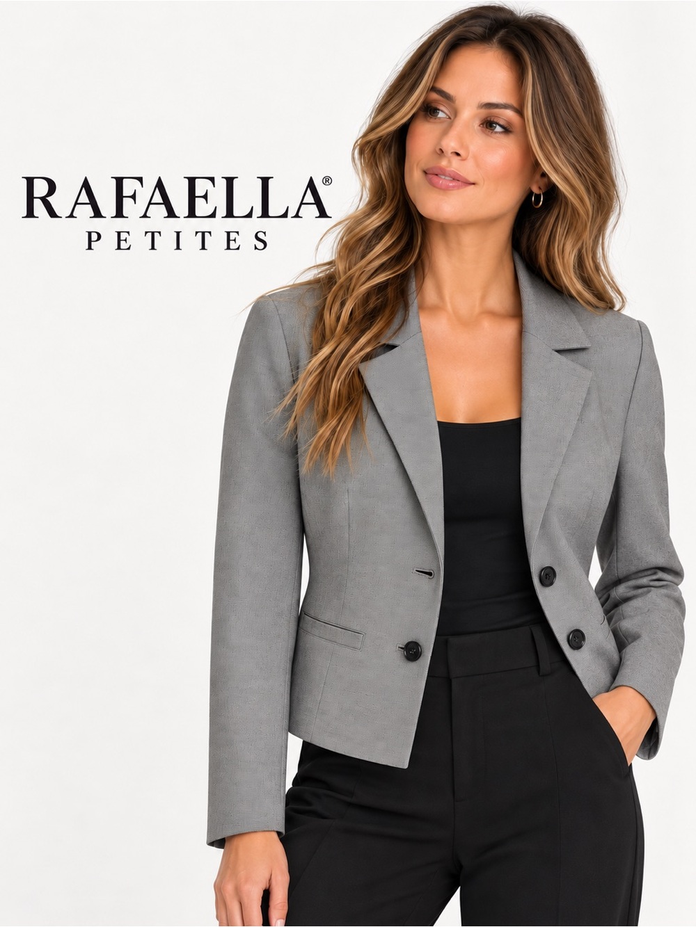 Rafaella Petites Gray Two-Button Blazer Size 10P